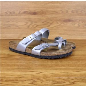 Birkenstock Mayari Silver Strap Comfort Sandals